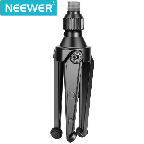 Neewer Neewer Foldable Iron Mini Desktop Microphone Tripod Stand, Adjustable Height 4.9 1