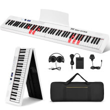 MUSTAR 88 Key Piano Keyboard with Lighted Up Keys, Foldable Electric Piano Keybo