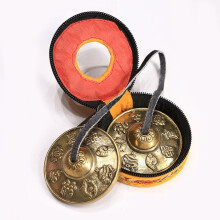 Vokowin Tibetan Tingsha Bell with Bag 2.6in/6.5cm Handcrafted Yoga Bell Meditati