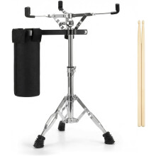 Yazoni Snare Drum Stand with Drum Stick Holder, Foldable Double Braced Tripod Sn