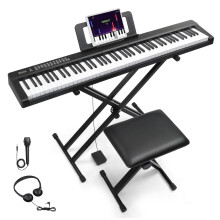 LALAHO 88 Key Keyboard Piano, Full Size Digital Piano with Bench