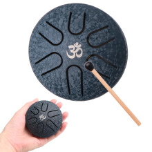 Steel Tongue Drum - 3 Inch 6 Notes Tongue Drum, Portable Handpan Drums with Music Book, Mallets, Rain Drum for Sound Healing, Meditation, Relaxation,