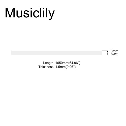 Musiclily Basic Plastic Guitar Binding 1650 * 6 * 1.5mm Ivory 1