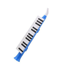 Yibuy Blue Plastic 27 Keys Melodica Mouth Organ Wind Piano QM27A Black White Key