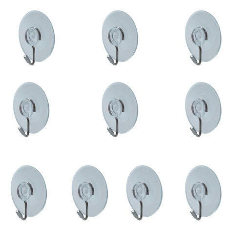 Set da 12 ganci a ventosa trasparenti riutilizzabili per parete e bagno