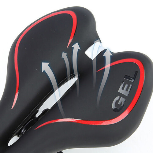 Fahrradsattel aus Silikon Black+Red 2
