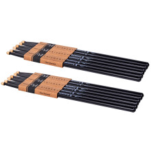 VAISOENY Drum Sticks 7A, 6 Pairs Lacquered Maple Wood Drum Sticks (Black)