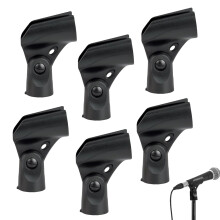 6PCS Microphone Clip Mic Holder, Black