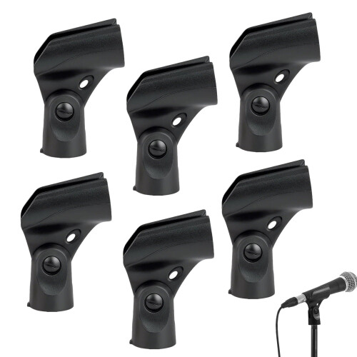 6PCS Microphone Clip Mic Holder, Black