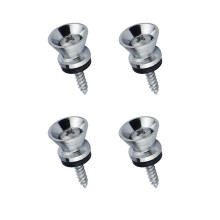 4 Pcs Guitar Strap Buttons Guitar Bass Strap Locks Pins Metal End for Acoustic Classical Electric Guitar Bass