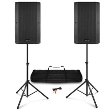 Vonyx VSA150S 15-Inch Bluetooth Active PA Speaker System, 1000W, Stands