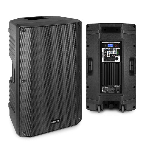 Vonyx VSA150S 15" Bluetooth Active PA Speaker System 1000W with Speaker Stands, 1