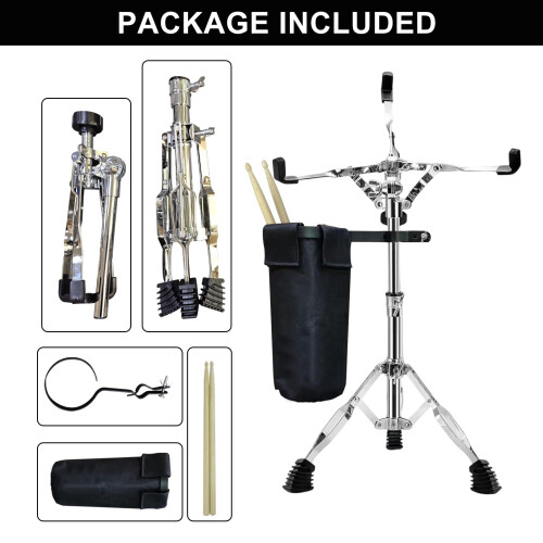 Yazoni Snare Drum Stand with Drum Stick Holder, Foldable Double Braced Tripod Sn 2