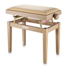 Donner Adjustable Piano Bench-Solid Wood Keyboard Bench Piano Chair Seat with Hi