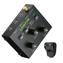 LiNKFOR 3.5mm Audio Mixer - 2 Channel Active Stereo Line Mixer with Independent