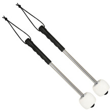 Glitzville 2Piece Bass Drum Mallet Wool Felt Drum Stick with Metal Handle Percussion Instrument Accessory for Drum Music Enthusiast Band