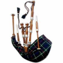 Great Scottish Highland Bagpipes Beginner Full Set — Rosewood Natural Finish wit