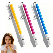 3-Pack Plastic Slide Whistle, Sliding Whistle Instrument with Stainless Steel Sl