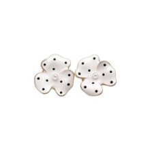 (combination) Enamel Flower Stud Earrings with Imitation Pearl, Cute Floral Ear Jewelry 2 Colours Pink White