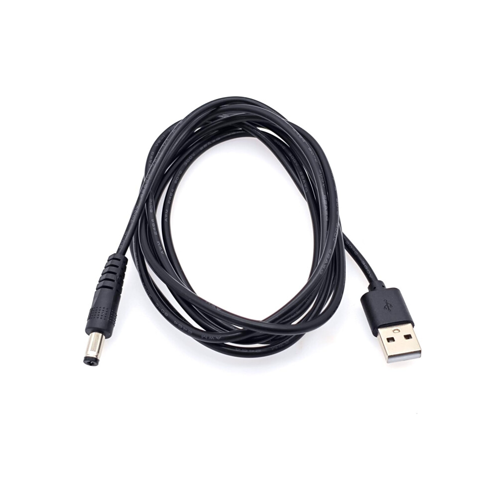 Jzk 2M Usb To Dc 5V Power Cable, Usb 2.0 Type-A Male To 5.5Mm X 2.1Mm Barr Black 5007949736569