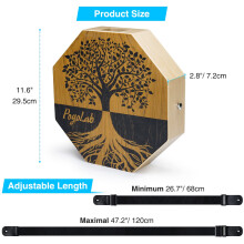 POGOLAB Cajón Drum Box with Snare and Bass Tone for Acoustic Music, Portable Tra