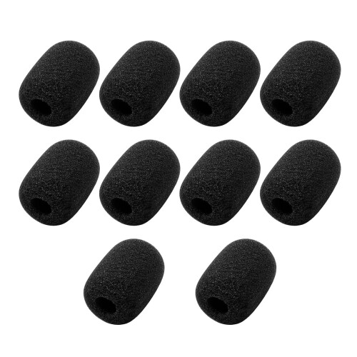 10 Pack Soft Foam Microphone Windscreen Pop Filters for Headset Mics