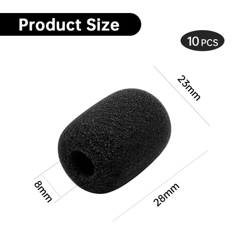 10 Pack Soft Foam Microphone Windscreen Pop Filters for Headset Mics 1