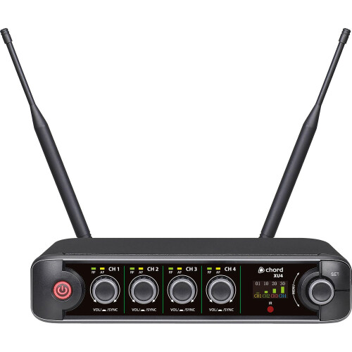 Chord Chord XU4 Quad UHF Wireless Microphone System – 4 Mic Set with 2 Handheld & 2 He 2