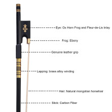 Ecotown 4/4 Professional Carbon Fiber Violin Bow with Case