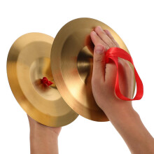 SUPVOX Hand Cymbals Pair, 19cm Alloy Marching Cymbals with Finger Straps, Traditional Percussion Instrument for Children Adults, School Band and Stag
