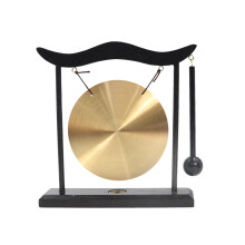 Gurtt Feng Shui Brass Gong Zen Art Chinese Table Hand Gong for Housewarming Home