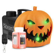 BeamZ S553L Halloween Pumpkin Fog Machine with 250ml Fluid, 3X RGB LEDs, Creepy