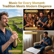 Irish Tin Whistle D, Penny Whistle For Beginners & Professionals, 6 Hole Penny W