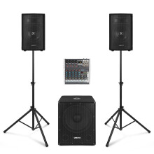 VONYX VX1015BT 2.1 Active PA System Package with Bluetooth PA Mixer and Active S