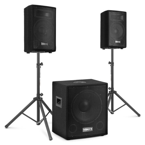VONYX VX1015BT 2.1 Active PA System Package with Bluetooth PA Mixer and Active S 1