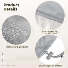Upright Piano Cover, Piano Full Piano Covers Dustproof Waterproof, Silver-coated Oxford Fabric Piano Protective Cover,Block Sunlight, Moisture, Dust