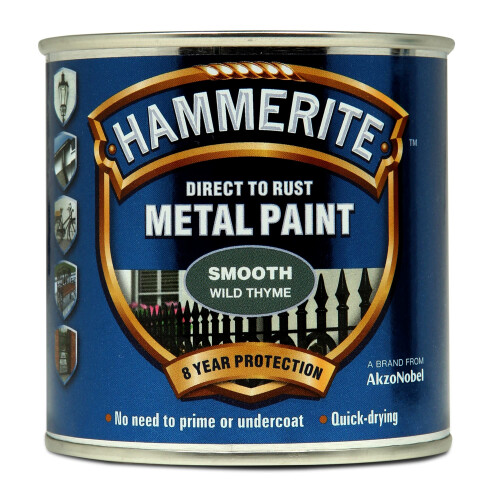 Hammerite Hammerite Direct to Rust Smooth Metal Paint - Wild Thyme - 250ML 1