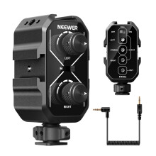 Neewer MM02 Dual Channel Microphone Audio Mixer Adapter with 3.5mm TRS Cable, St