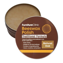 Furniture Clinic Natural Oak Coloured Beeswax Polish for Wood & Furniture - 200m