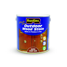 Rustins Quick Dry Outdoor Wood Satin Satin Light Oak 2.5ltrl- Durable and Weathe