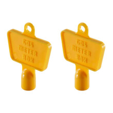 JD Brands Yellow Gas Meter Keys, Pack of 2, Durable Plastic for Standard UK Triangle Box Locks