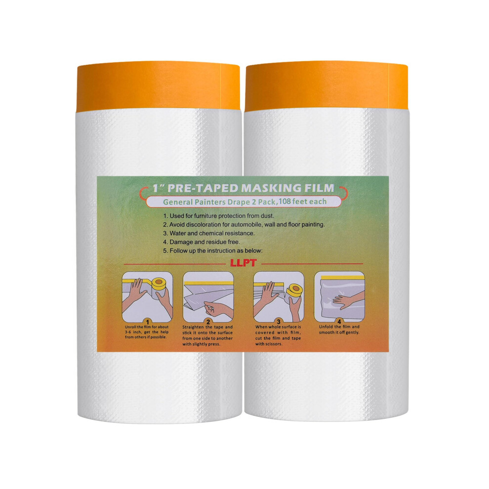 Llpt Tape And Drape Pre-Taped Masking Film | 2-Pack | 140Cm(Unfolded) X 33M | Ve 5001916698706