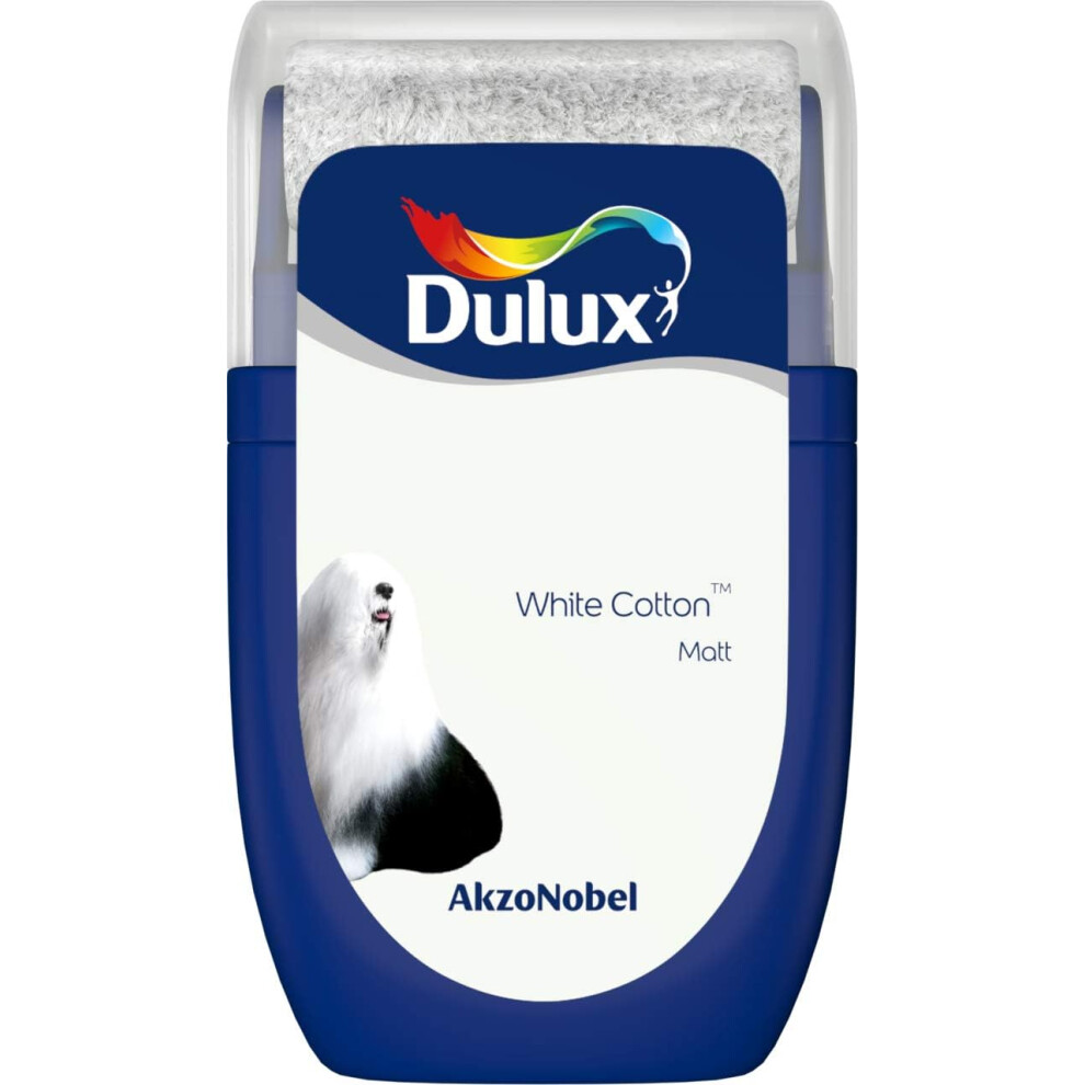 Dulux Walls & Ceilings Tester Paint, White 30 ml (Pack of 1), Cotton - Image 4