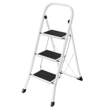 SONGMICS Step Ladder, 3-Step Ladder, Folding Ladder, Safety Lock, Space-Saving S