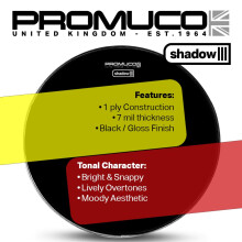 Promuco SHADOW 10" Black Drum Head 7mil Single Ply for Bright, Snappy Tone and B