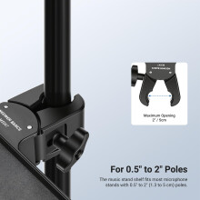 NEEWER BASICS Microphone Stand Tray, 10.6" x 8" x 1.3" Clamp on Mic Desk Shelf A