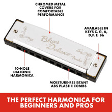 Fender Blues Deluxe Harmonica, with 1-Year Warranty, Key of C 10 Holes, with Har