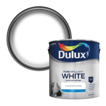 Dulux Matt Emulsion Paint For Walls And Ceilings - Pure Brilliant White 2. 5 Litres