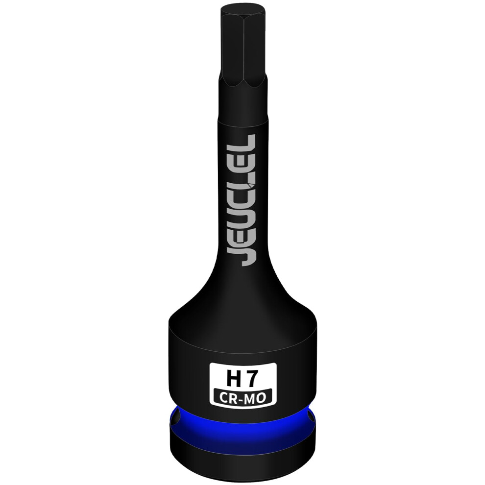 Jeuclel 7Mm Hex Impact Bit Socket, H7 1/2-Inch Impact Drive Allen Socket, Cr-Mo 5000112962970