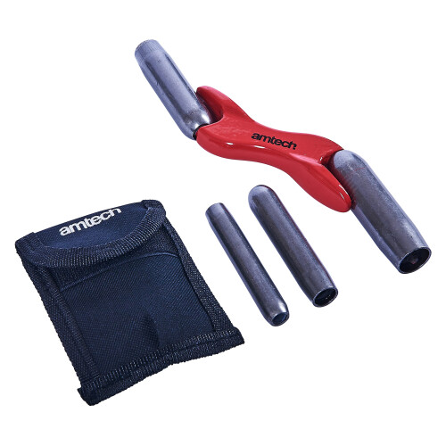 Amtech - 4-Size Interchangeable Brick Jointer Tool for Maintaining and Repairing Brickwork, Durable Cast Aluminium, Ergonomic Handle, Includes Nylon